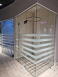 Цельностеклянные перегородки в офисы и бутики