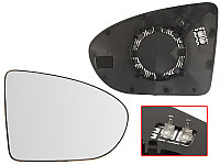 Стекло зеркало правая (R) на Nissan Qashqai 2006-13 сферическое с обогревом (SAT TW)