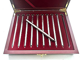 Премиальный набор для испытания твердости по шкале Мооса (Mohs' Hardness Test Kit) в деревянном кейсе