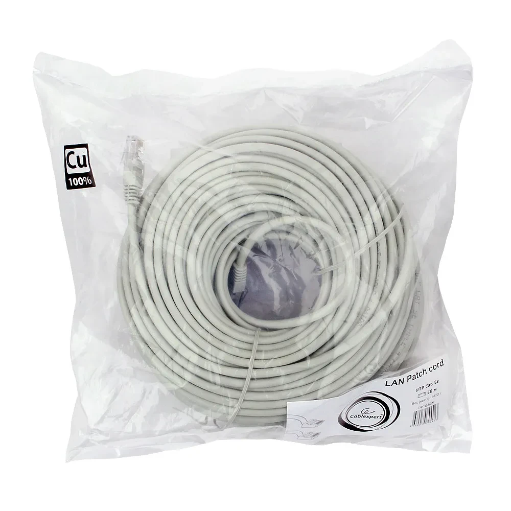 Патч-корд UTP Cablexpert кат. 5e 50м серый PP10-50M