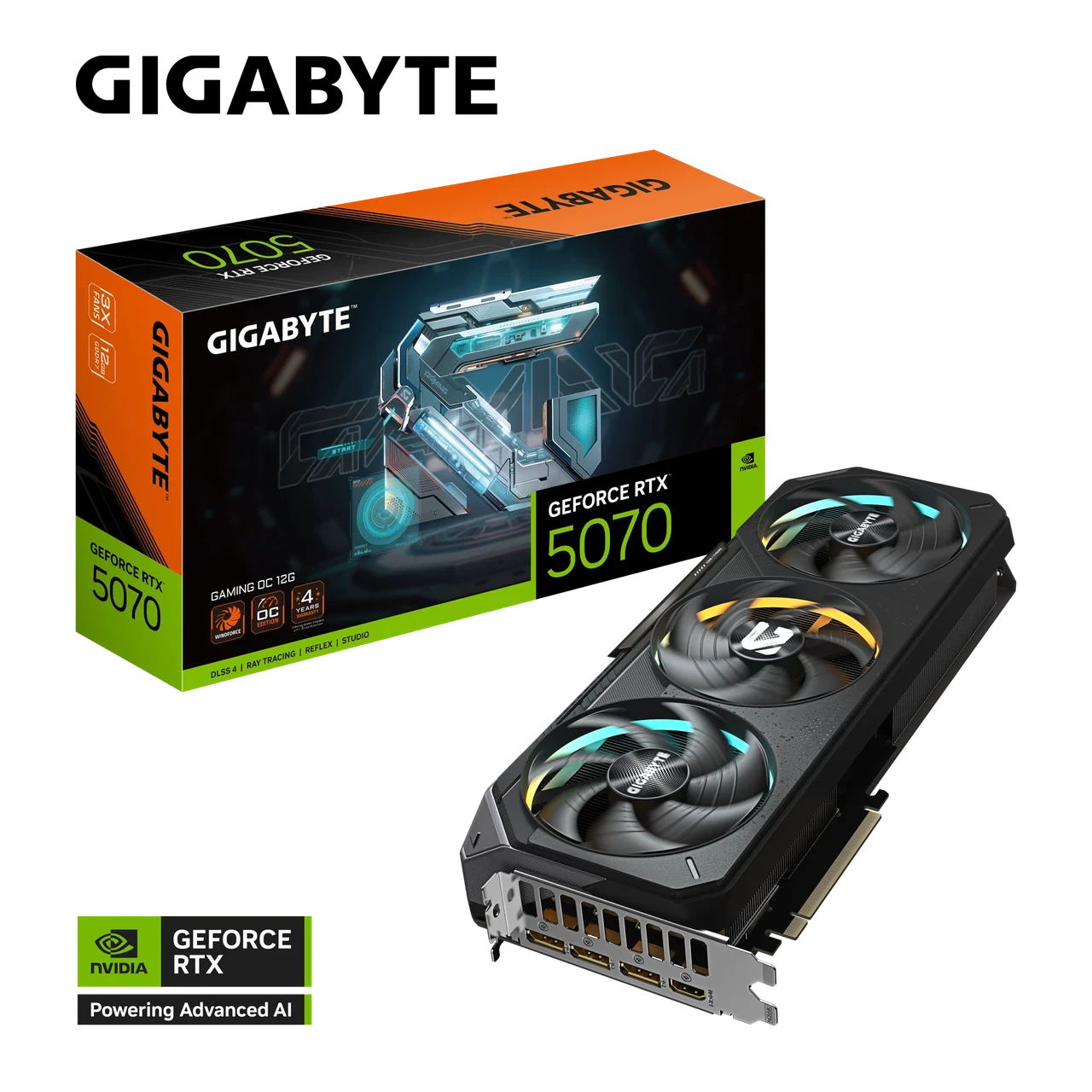 Видеокарта GIGABYTE GeForce RTX 5070 GAMING OC 12G GV-N5070GAMING OC-12GD