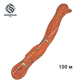 Измерительная веревка с внутренним стальным тросом длиной 100 метров