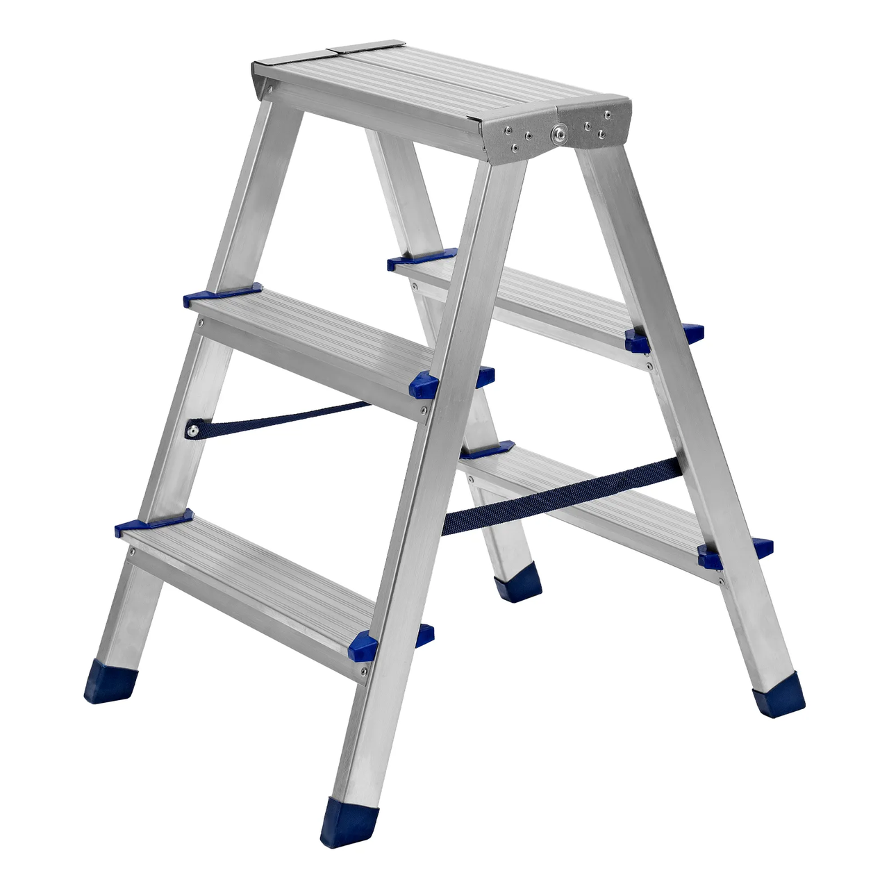 Стремянка алюминиевая двусторонняя 3 ступени, Россия, Сибртех - фото 1 - id-p98273383