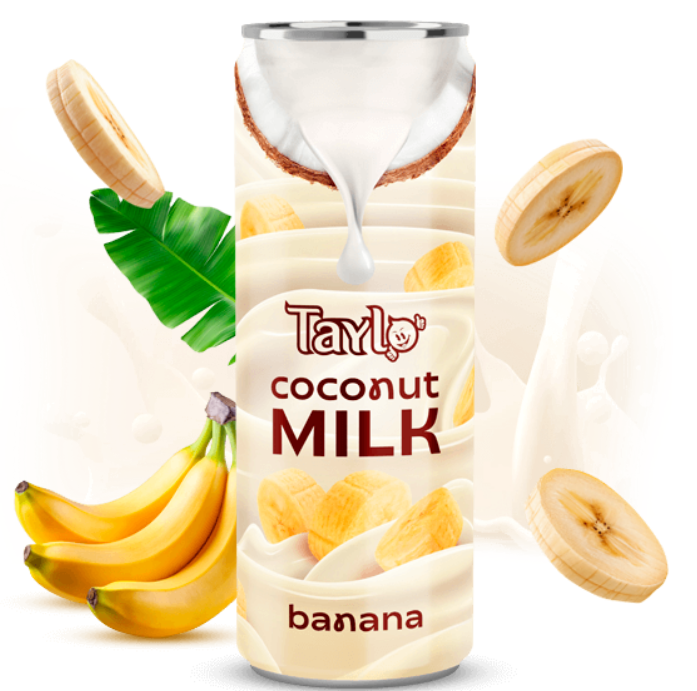 Напиток Taylo Coconut Milk Banan 250 ml (24 шт в упак) / Вьетнам