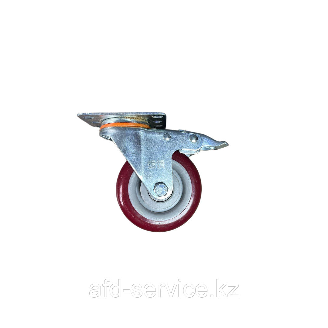 Колесо большегрузное полиуретановое поворотное с тормозом 150 мм