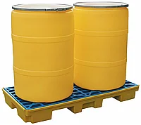 RxM_Сточный поддон из ПЭ на 2 бочки, сточная решетка, ШхДхВ:1362x962х160мм, арт.IPL_PS3972_3853