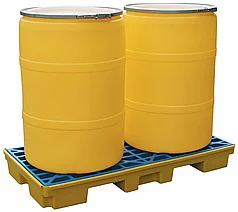 RxM_Сточный поддон из ПЭ на 2 бочки, сточная решетка, ШхДхВ:1362x962х160мм, арт.IPL_PS3972_3853