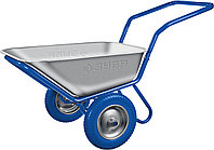 ЗУБР ПТ-500, 110 л, 260 кг, в коробке, двухколесная, П-образная ручка, полиуретановые колеса, строительная