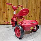 Красный Складной Детский трехколесный велосипед "Барс". Музыкальный. Со стильной фарой спереди., фото 2