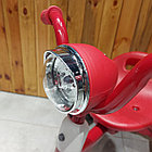 Красный Складной Детский трехколесный велосипед "Барс". Музыкальный. Со стильной фарой спереди., фото 4