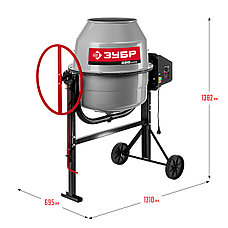 ЗУБР 220 л, 1000 Вт, бетоносмеситель с чугунным венцом (БМЧ-220), фото 3