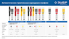 ЗУБР желтые, d 2,8 мм, HB, 6 шт грифели для автоматического карандаша (06313-5), фото 6