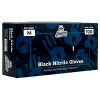 Перчатки нитриловые, черные LERATON, M 100шт