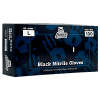 Перчатки нитриловые, черные LERATON, L 100шт