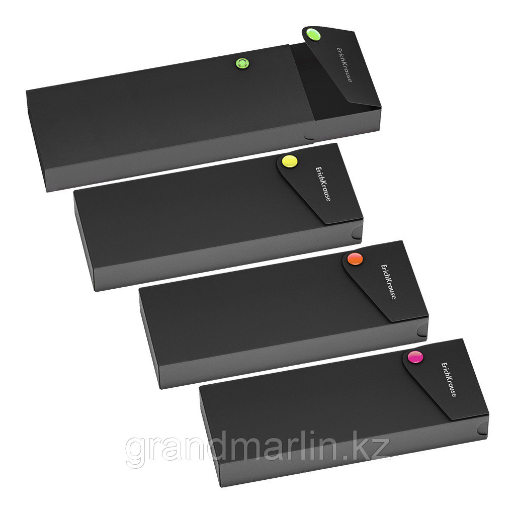 Пенал пластиковый ErichKrause Matt Accent, с неоновой кнопкой (в пакете по 4 шт.), фото 1