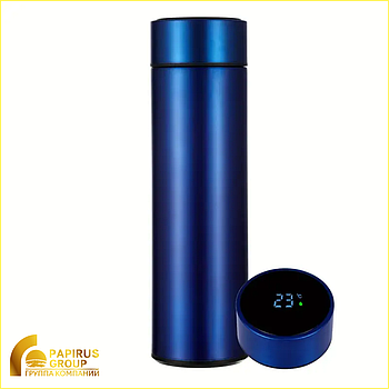 Умный термос с датчиком температуры (синий)