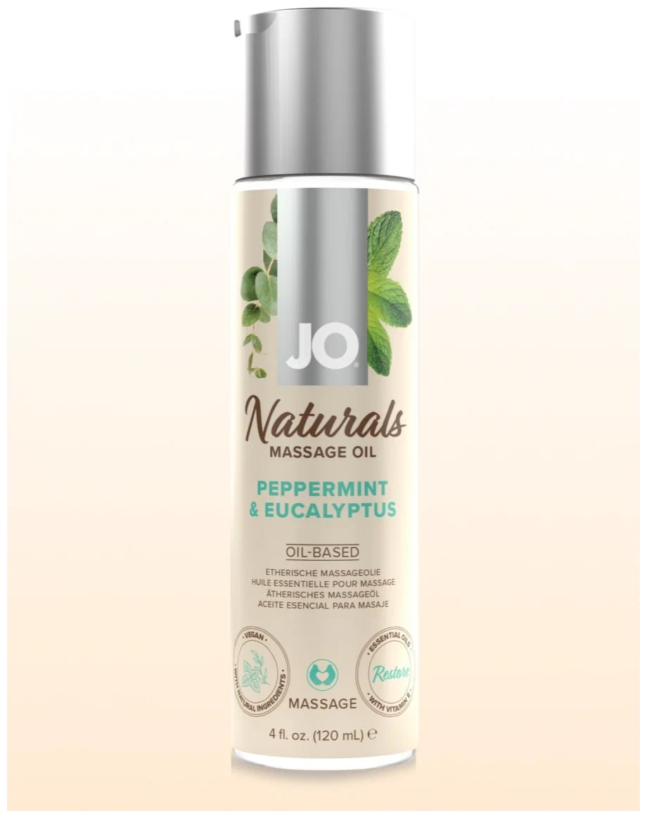 Массажное масло JO - Peppermint & Eucalyptus/Мята и эвкалипт 120 mL