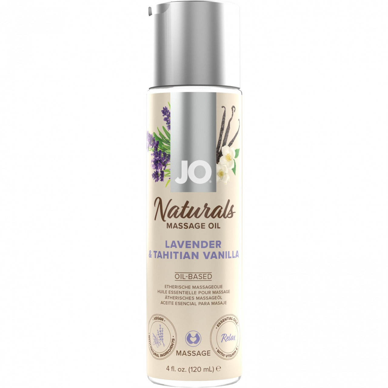 Массажное масло JO - Lavender & Vanilla/Лаванда и ваниль  120 mL
