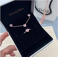 Подарочный набор Pandora Розовое сердце золотистое