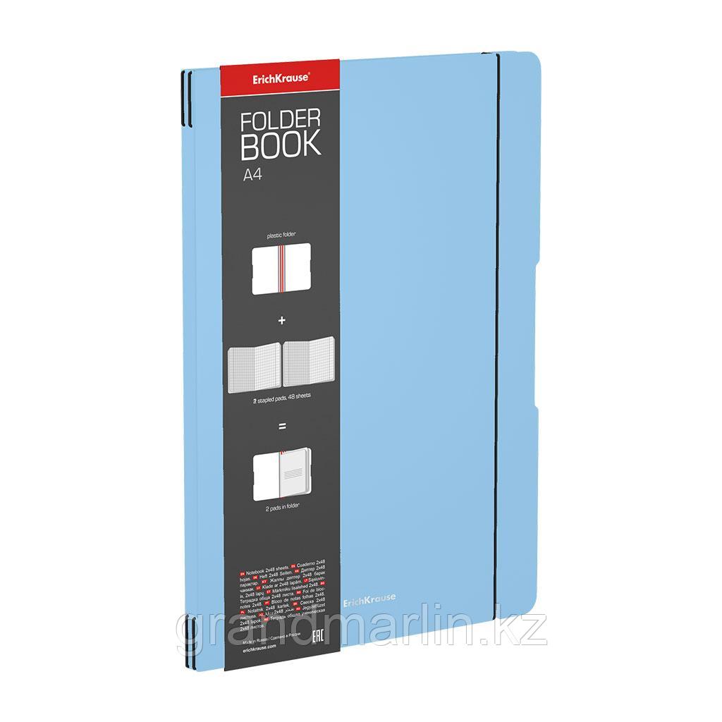Тетрадь общая ученическая в съемной пластиковой обложке ErichKrause FolderBook Pastel, голубой, А4,, фото 1