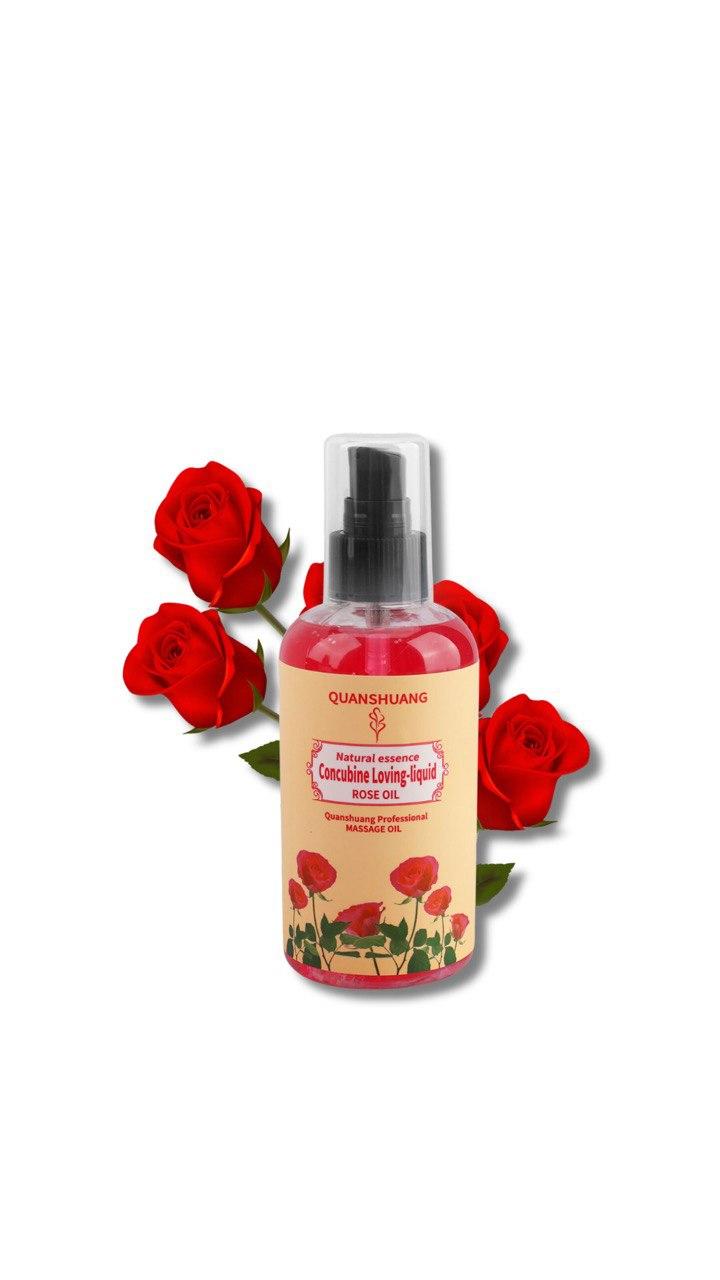 Quanshang Massage Oil and lubricant Rose - массажное масло и лубрикант с ароматом розы 200 ml, фото 1