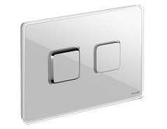 Кнопка CERSANIT ACCENTO SQUARE для AQUA 50 пневматическая стекло белый  ***!