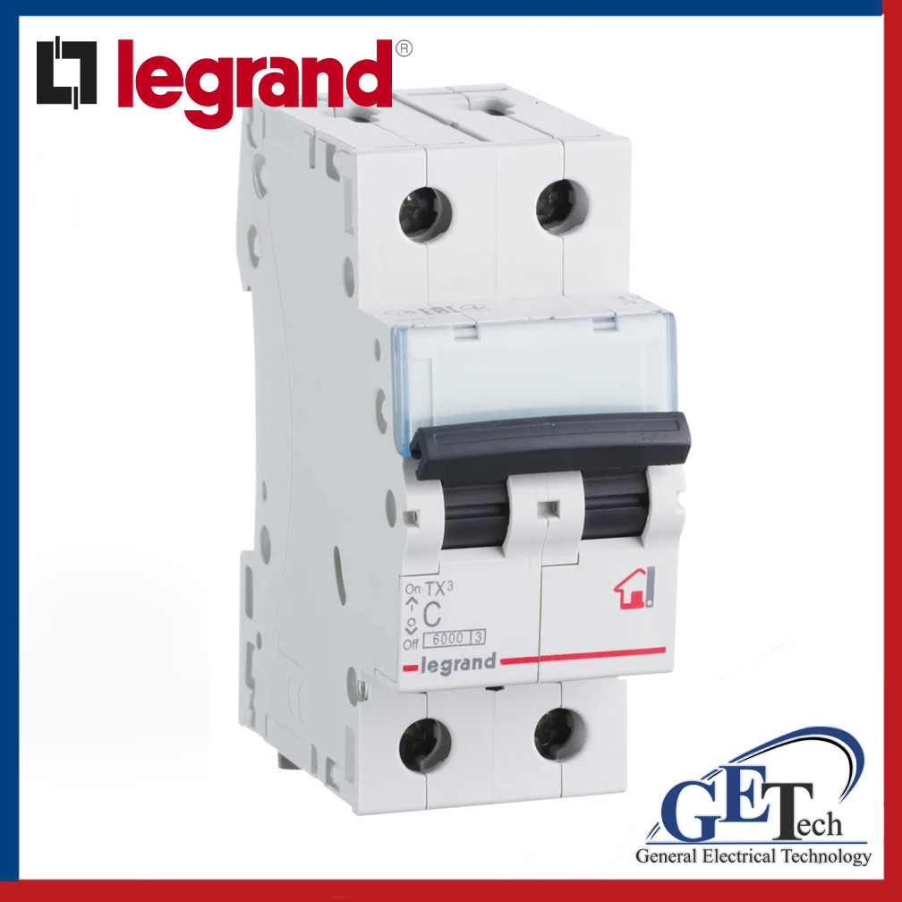Автоматический выключатель АВ TX3 2ф 6А, 10А, 16А, 20А, 25А, 32А, 40А, 50А, 63А 6kA Legrand, фото 1