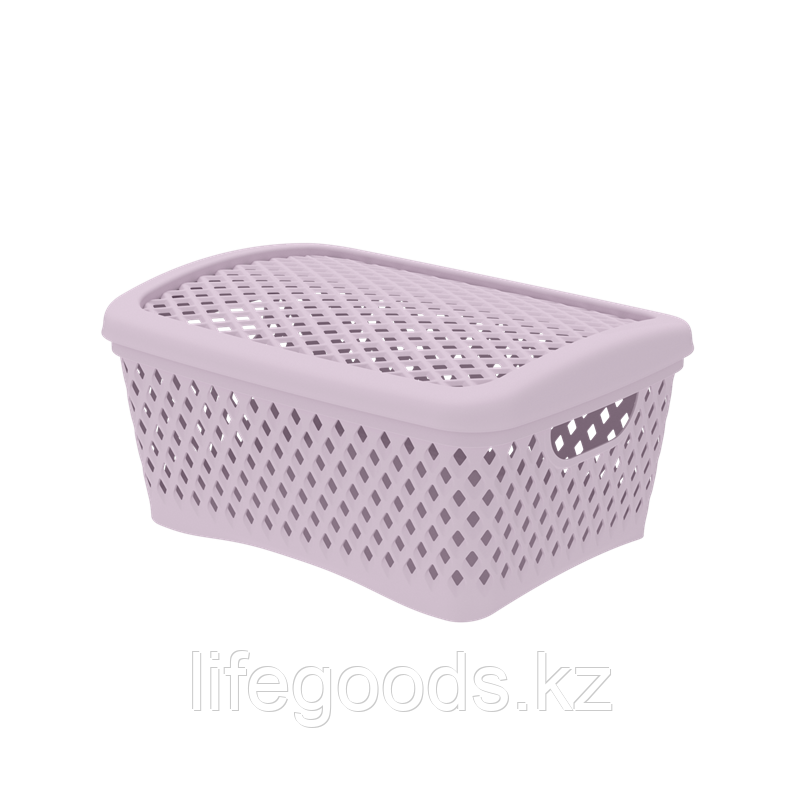 Корзинка "Ромбики" с крышкой (цвет пепел розы) АП 456