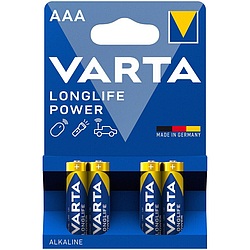 Батарейка щелочная VARTA High Energy Longlife Power AAA/LR03, 4 шт