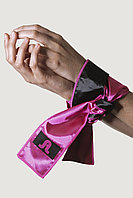 Сатиновая лента розово-черная Adrien lastic