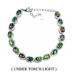 Роскошный браслет с уникально красивыми натуральными Черными Опалами