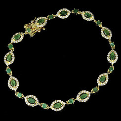 Шикарный браслет с натуральными Изумрудами