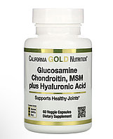 California gold nutrition глюкозамин, хондроитин и мсм, с гиалуроновой кислотой, 60 капсул