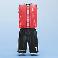 Aivengo, мужская баскетбольная форма, 40-60 размер, красная с принтом