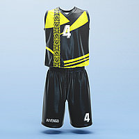 Aivengo, мужская баскетбольная форма, 40-60 размер, черная с принтом