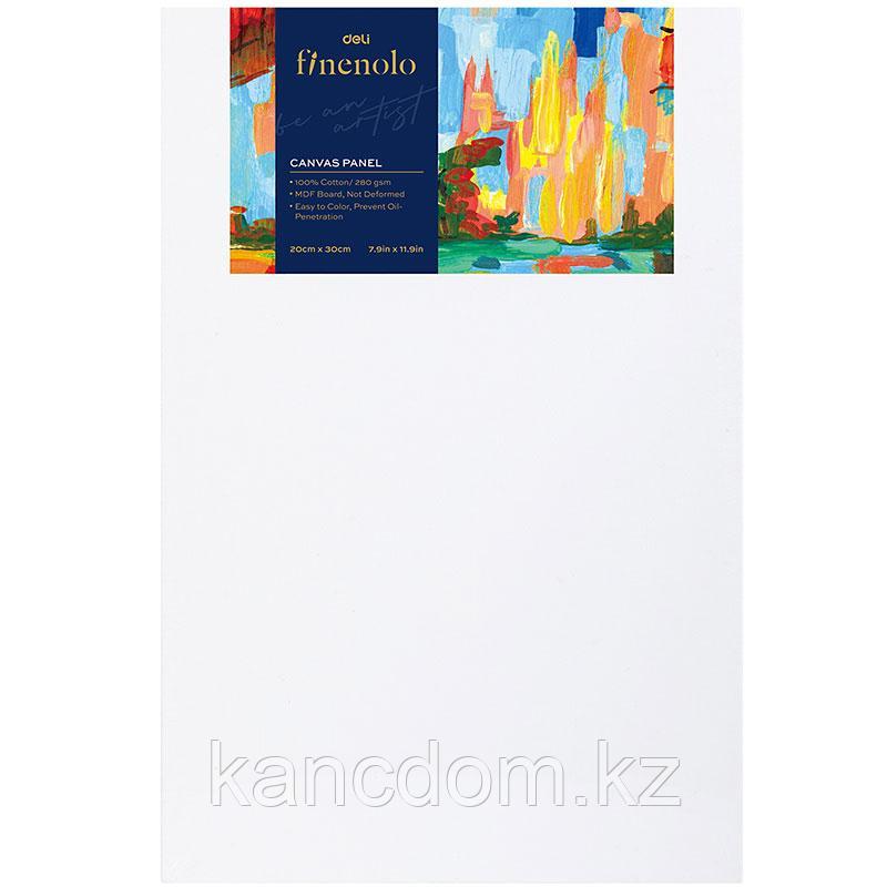 Холст на картоне DELI "Finenolo", 20х30 см, 280 г/м2, мелкое зерно, хлопок, C280-3