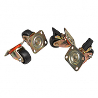 Комплект роликов (4шт), 2 шт с тормозом, 2 обычных, нагрузка 250 кг на ролик