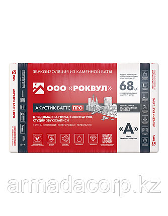 Звукоизоляция РОКВУЛ АКУСТИК БАТТС ПРО 1000x600x100, фото 1