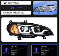 Передние фары на BMW X5 (E70) 2006-10 дизайн 2021