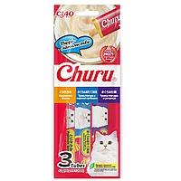 INABA Лакомство-пюре CIAO Churu ассорти пюре для кошек: куриное филе, тунец Магуро и морской гребешок, тунец Магуро и устрица 14г