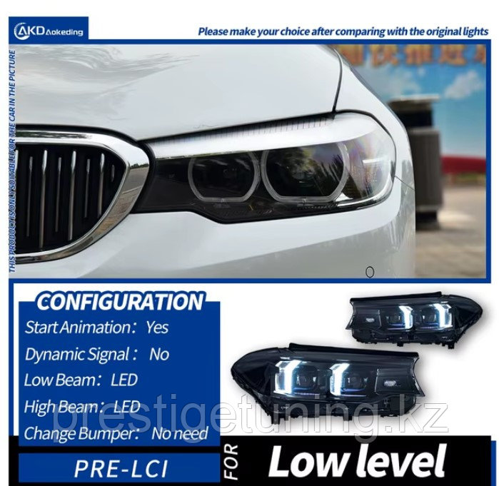 Передние фары на BMW G30 2017-20 дизайн G90 M5 (для Xenon)