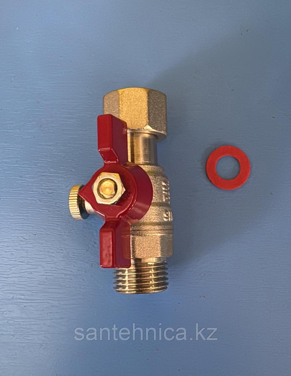Кран шаровой для подключения манометра с НР 1/2"*1/2" BV214-C0202N (25/50)