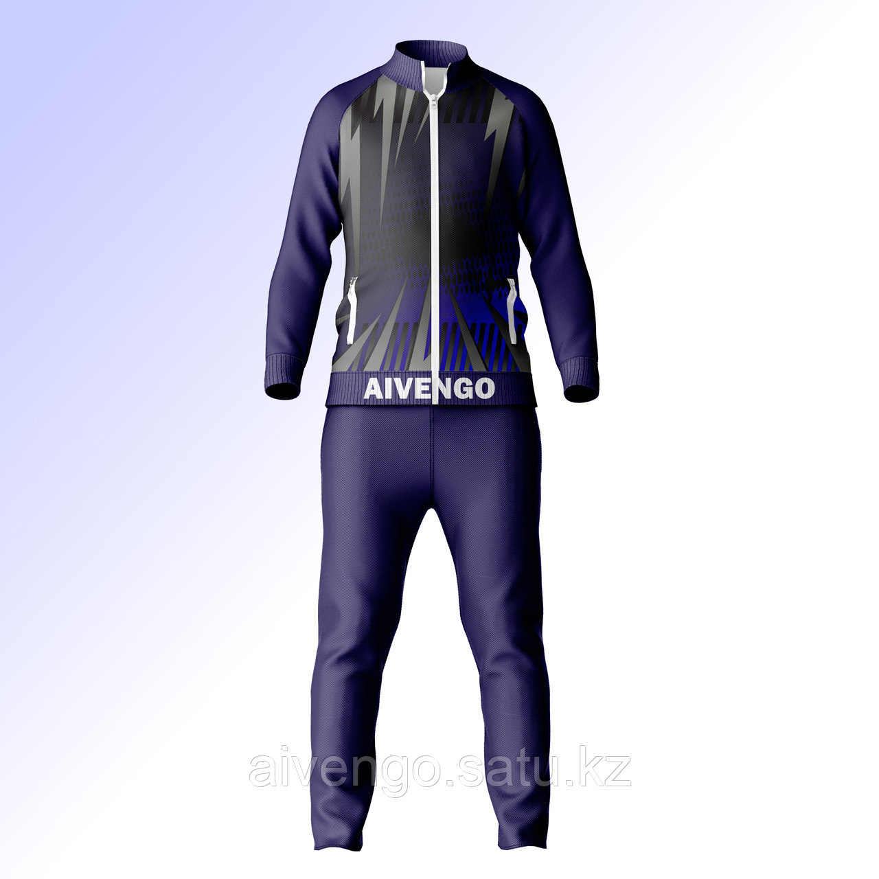 Aivengo, спортивный костюм, 54 размер, темно синий с принтом - фото 1 - id-p123374100