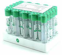 Вакуумная пробирка 9 мл с натрий гепарином, зелёная крышка, 16×100 мм, стерильная, одноразовая, для плазмолифтинга