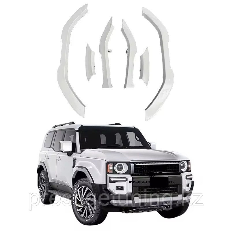 Молдинги на арки на Land Cruiser Prado 250 2024-по н.в дизайн Modellista (Белый цвет)