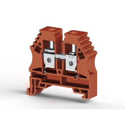 Клеммник на DIN-рейку 10мм.кв. (коричневый); AVK10, фото 1