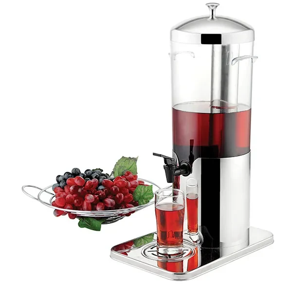 Диспенсер для холодных напитков сталь нерж.,поликарбонат 5л D=1,H=513,L=330,B=220мм металлич.,прозр., фото 1