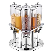 Диспенсер для холодных напитков и мюсли 6 емкостей поликарбонат 3л ,H=60,L=54,B=54см