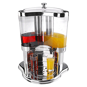 Диспенсер для холодных напитков двойной поликарбонат,сталь 5л ,H=52,2,L=43,1,B=38,5см металлич.,проз, фото 1