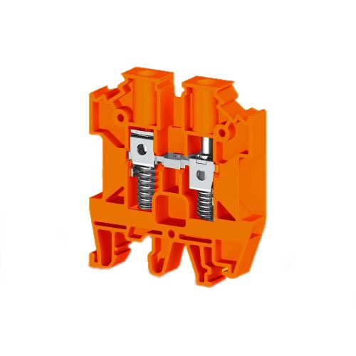 Клеммник на DIN-рейку с пружиной 6мм.кв. (оранжевый); AVK-Y6, фото 1